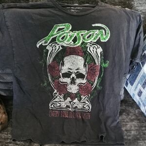 Men's Black Graphic POISON Band T-Shirt every Rose Has A Thorn